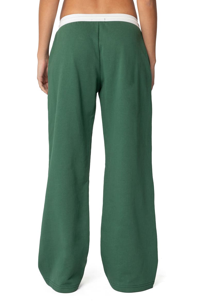 Brookie Wide Leg Cotton Sweatpants, Alternate, color, GREEN