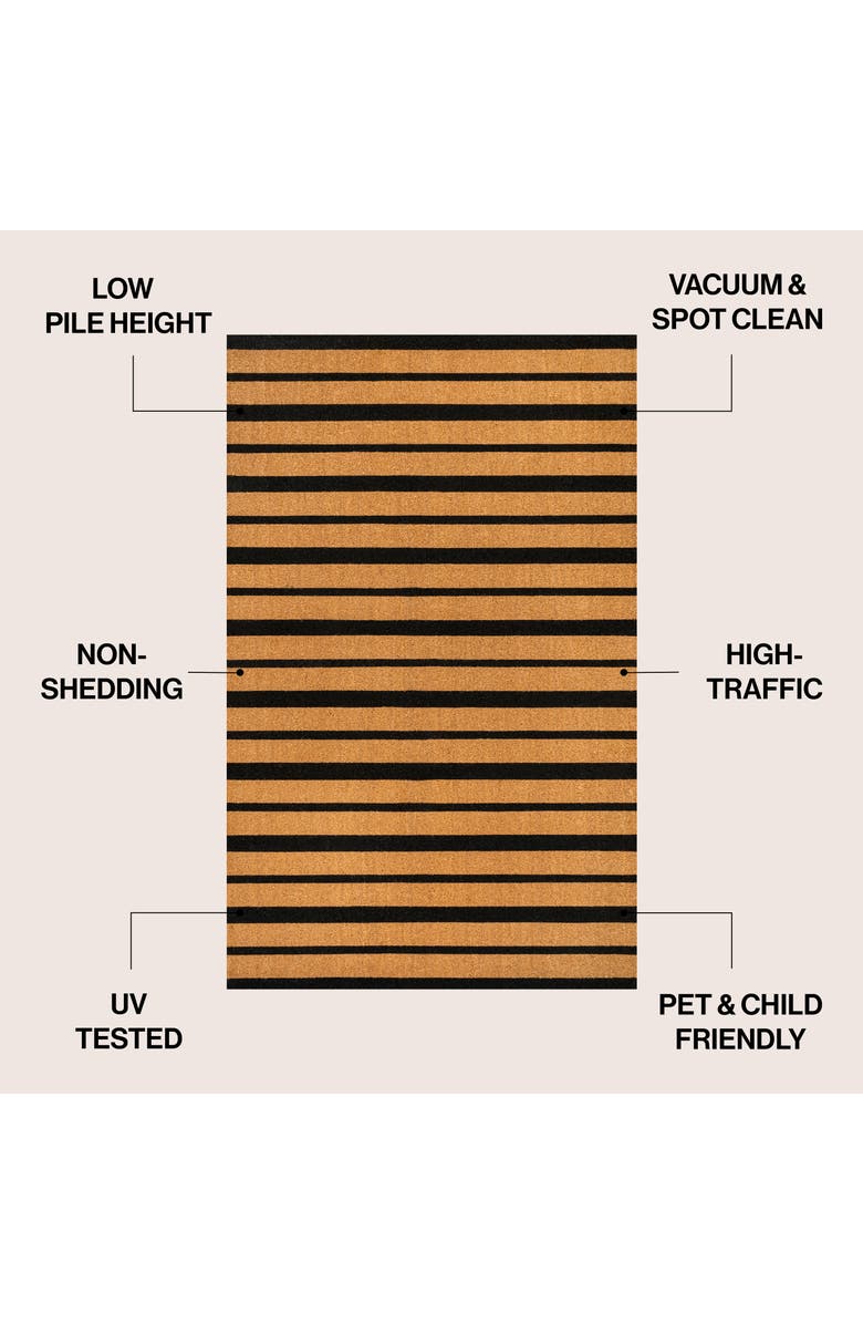 JONATHAN Y Peater Classic Casual Commerical Natural Coir Indoor/Outdoor Mat, Alternate, color, Natural Black