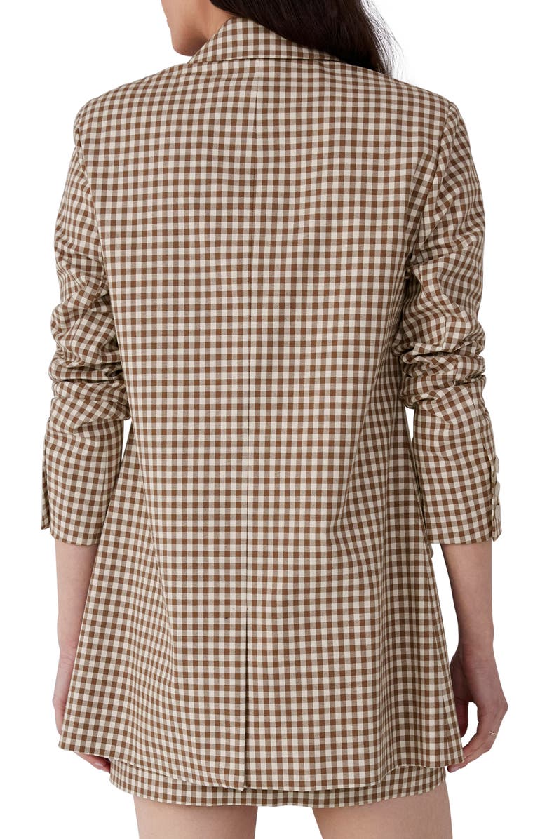 Favorite Daughter The Break Up Oversize Stretch Cotton Blazer, Alternate, color, Brown Gingham