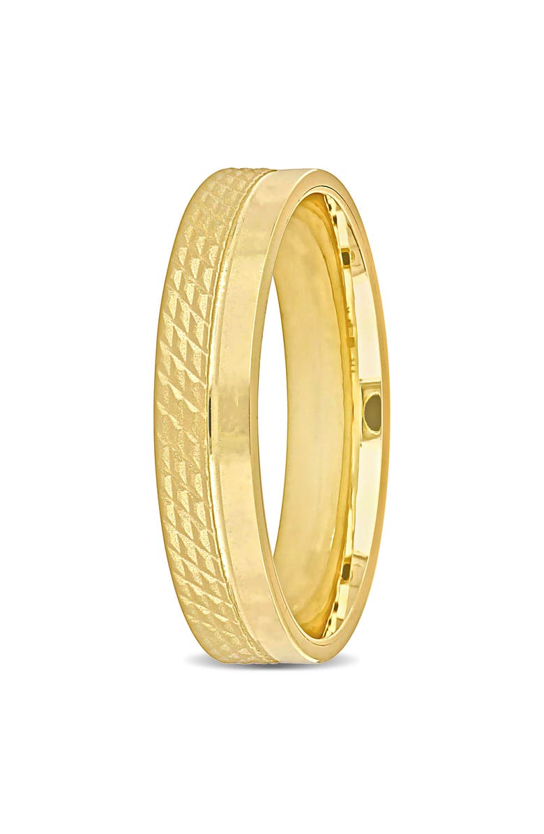 Julianna B. Men's Half Geometric Pattern Wedding Band 14k, Alternate, color, 14K Gold