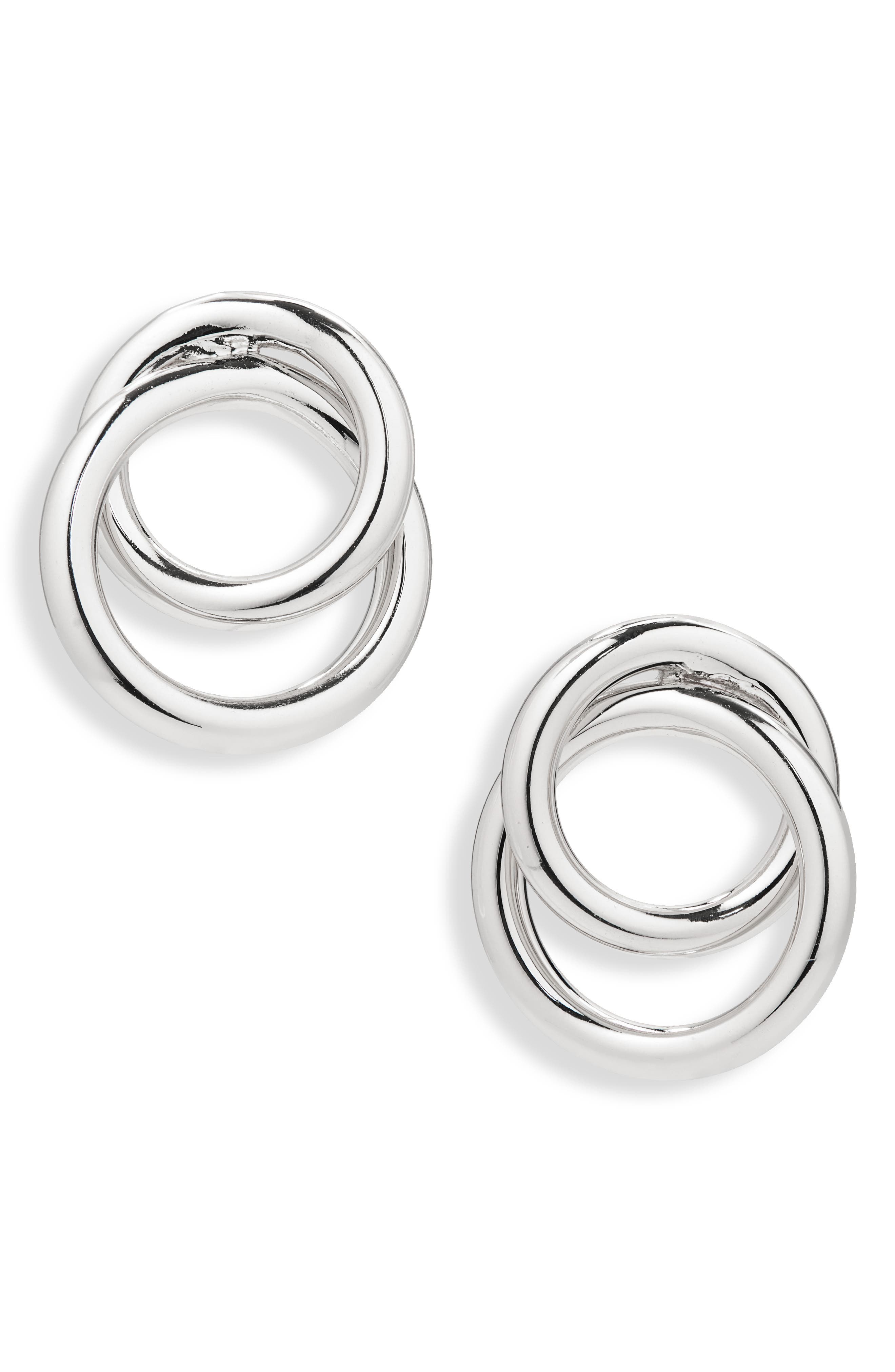 Sterling Forever Arnaude Interlocking Circle Stud Earrings