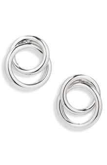 Sterling Forever Arnaude Interlocking Circle Stud Earrings