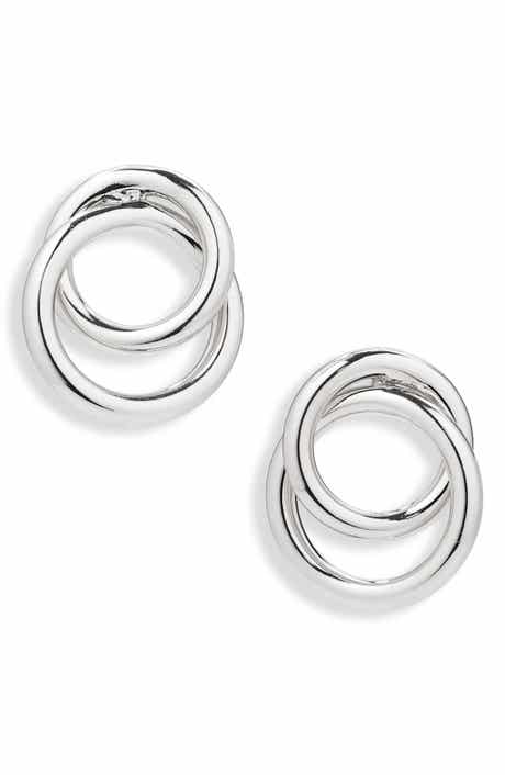 Sterling Forever Arnaude Interlocking Circle Stud Earrings