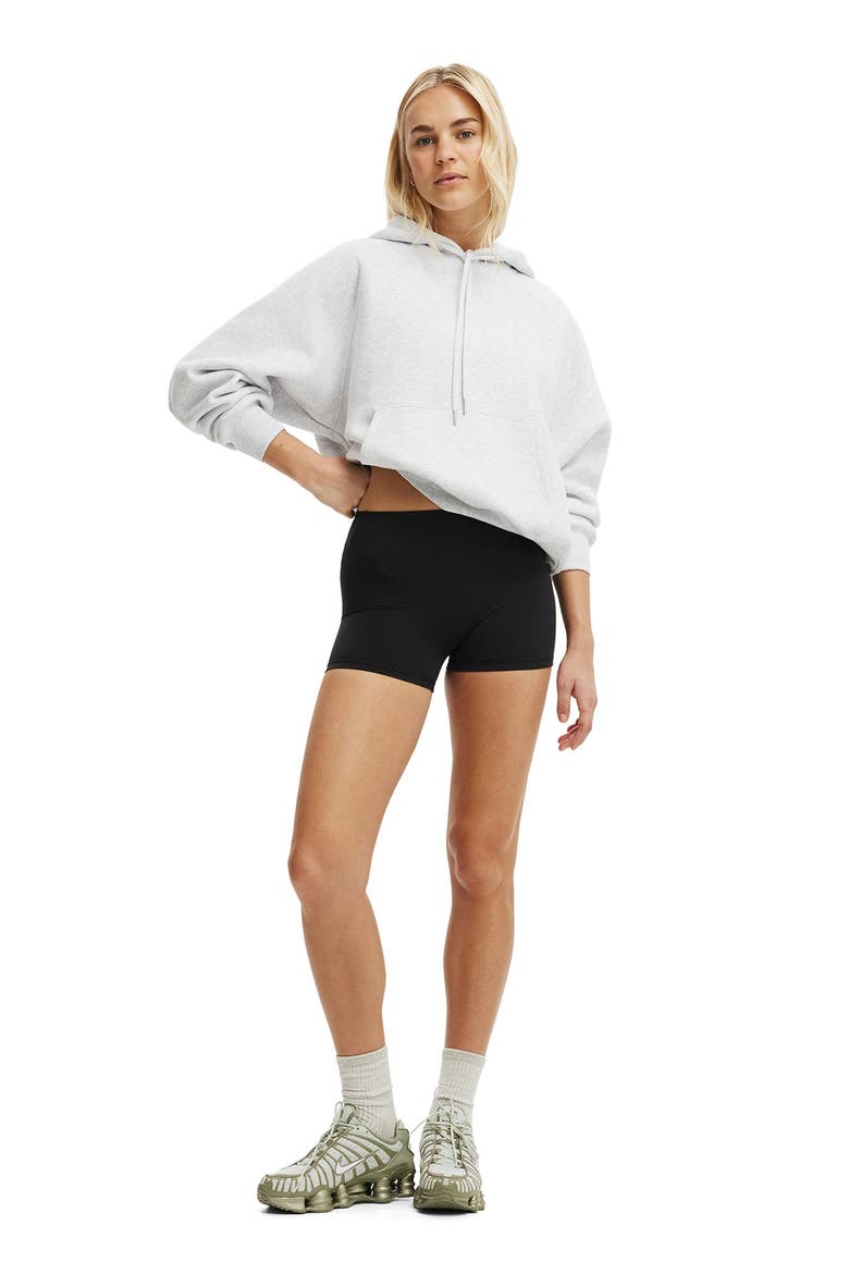 Women's Active Plush Essential Raglan Hoodie, Alternate, color, Cloudy Grey Marle