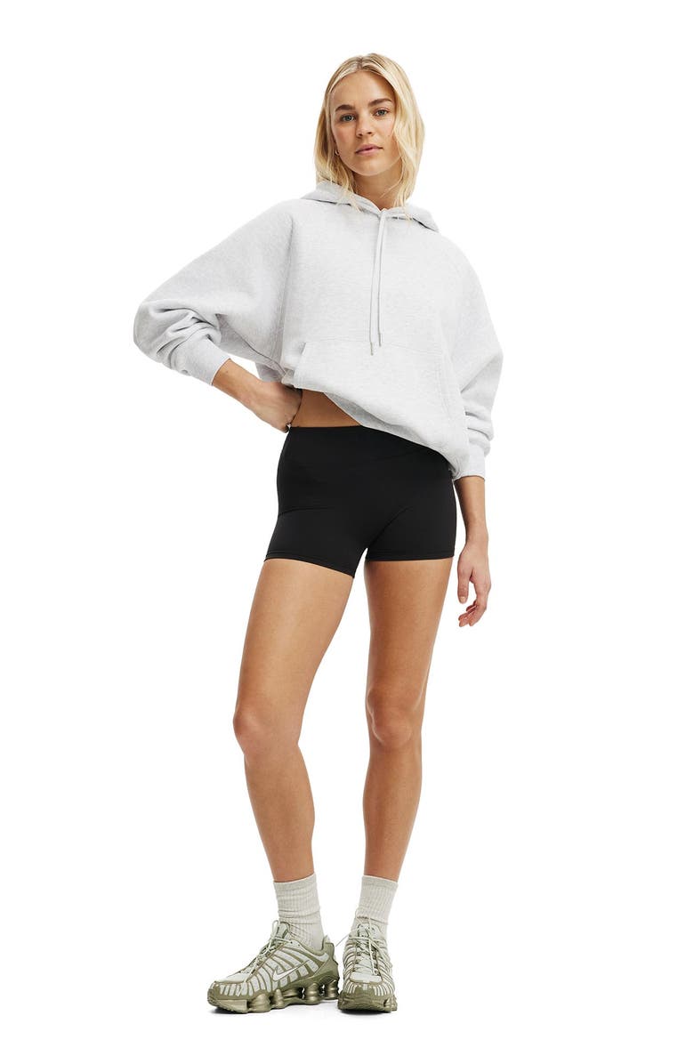 COTTON ON BODY Women's Active Plush Essential Raglan Hoodie, Alternate, color, Cloudy Grey Marle