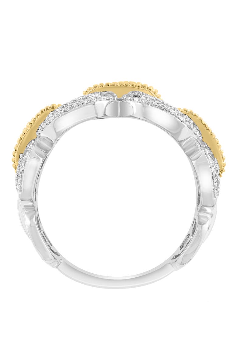 14K Two-Tone Gold Diamond Link Ring, Alternate, color, 14K Gold