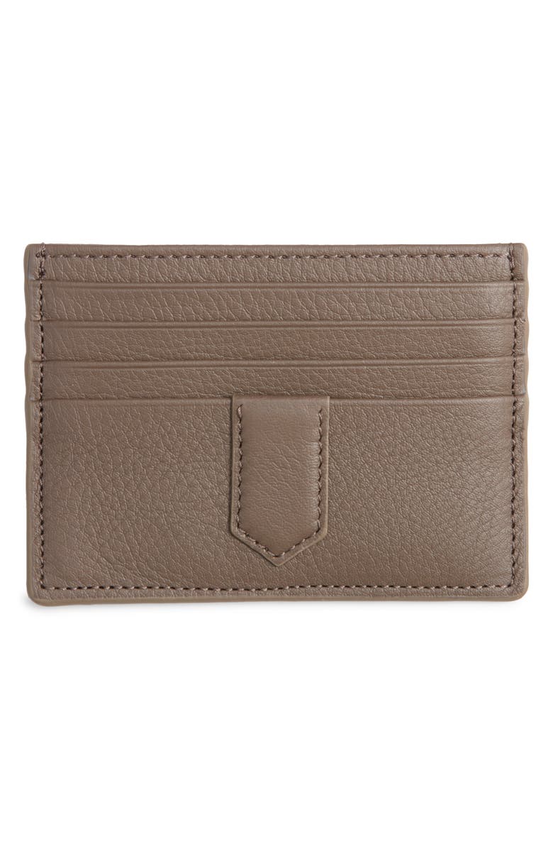 Canali Tumbled Calfskin Card Holder, Alternate, color, Dark Beige