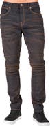 LEVEL 7 Slim Tapered Fit Moto Jeans