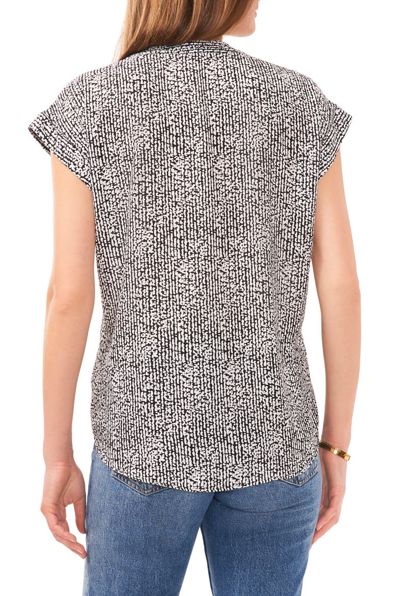 Abstract Print V-Neck Top, Alternate, color, RICH BLACK