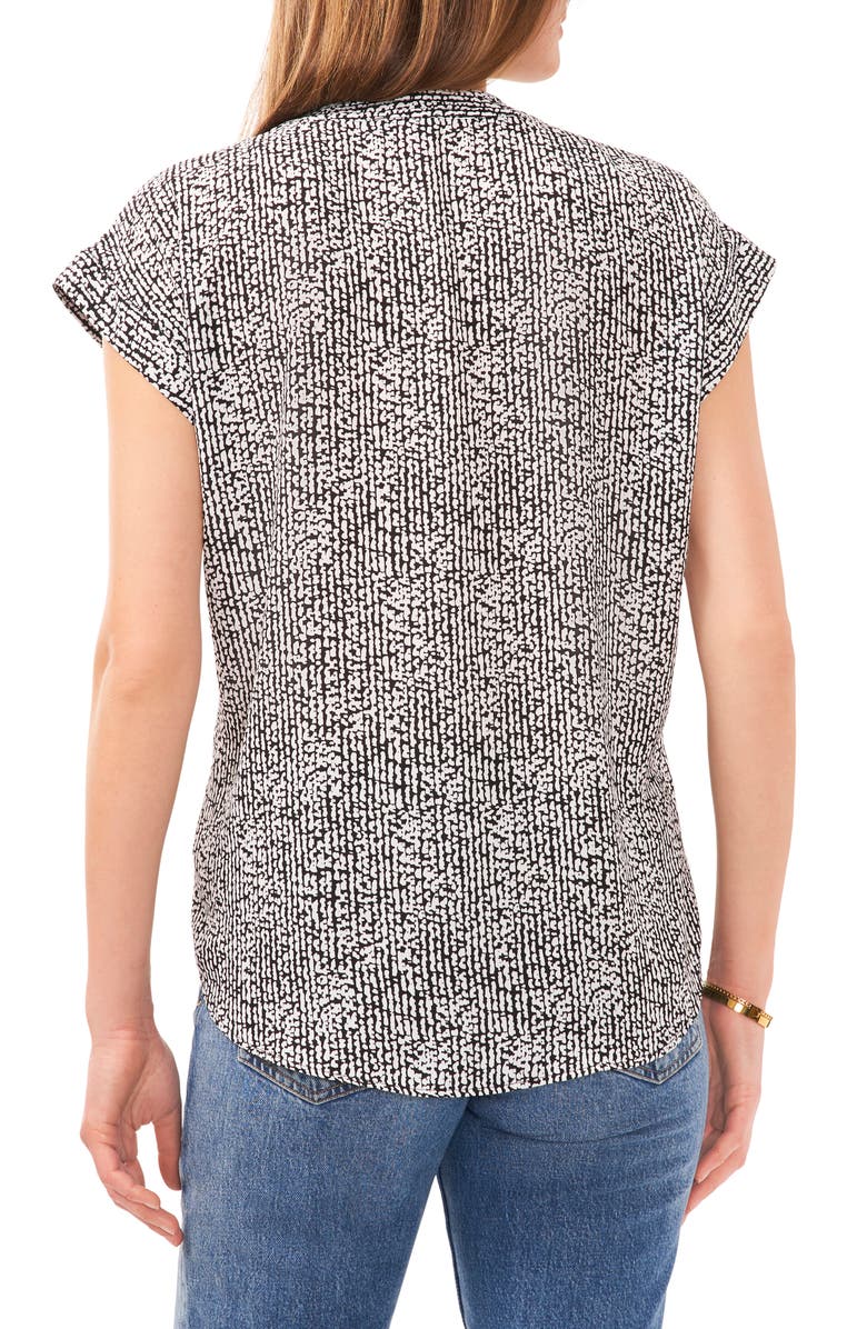 Vince Camuto Abstract Print V-Neck Top, Alternate, color,