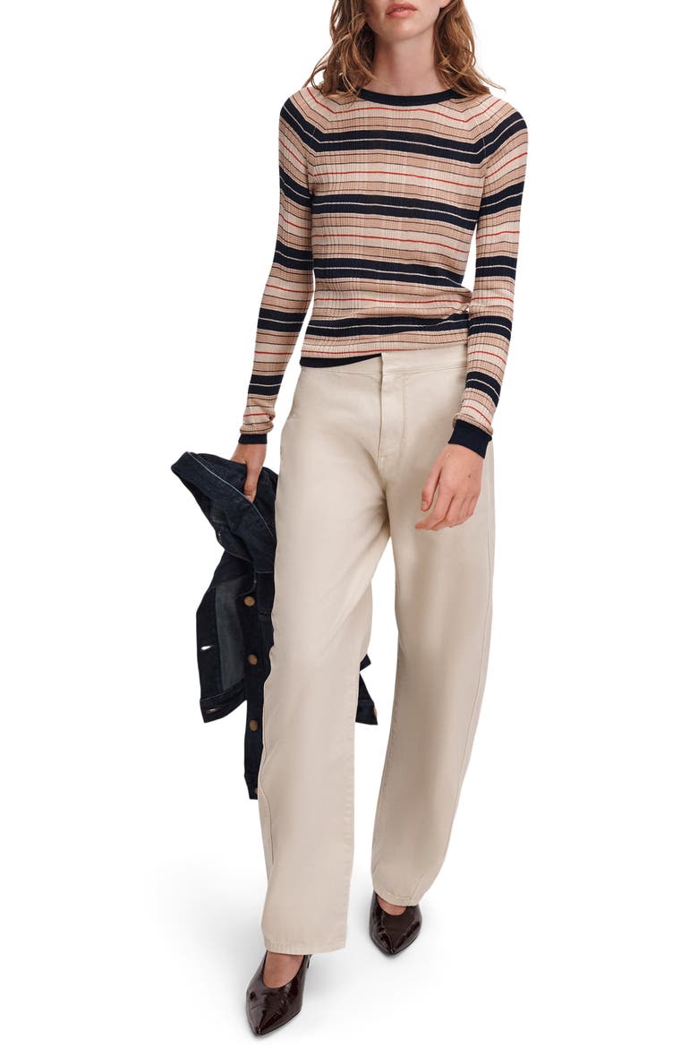 Teresa Striped Silk Blend Sweater, Alternate, color, NAVY MULTI
