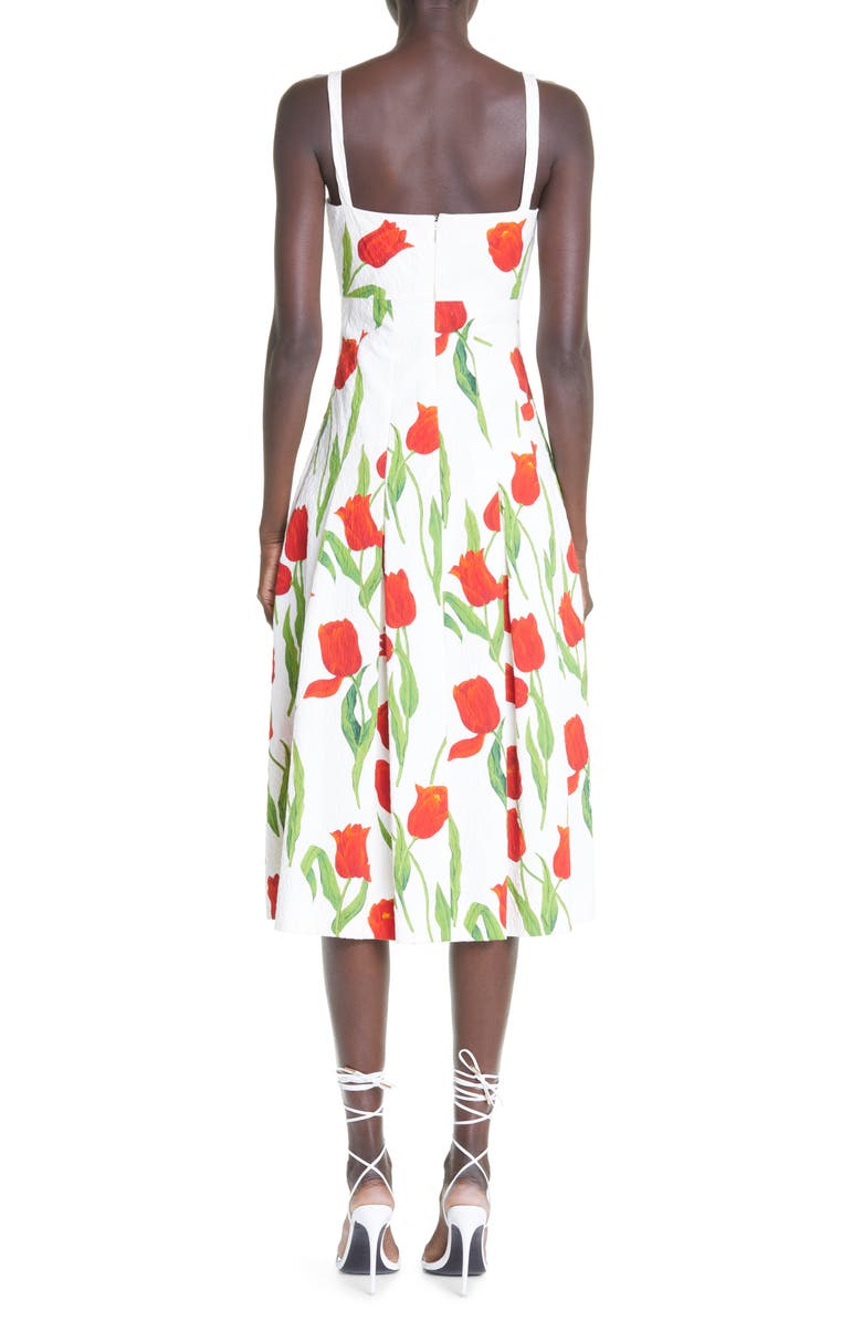 Oscar de la Renta Tulip Cotton Blend Dress, Alternate, color, 