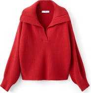 MANGO Manzana Dolman Sleeve Polo Sweater