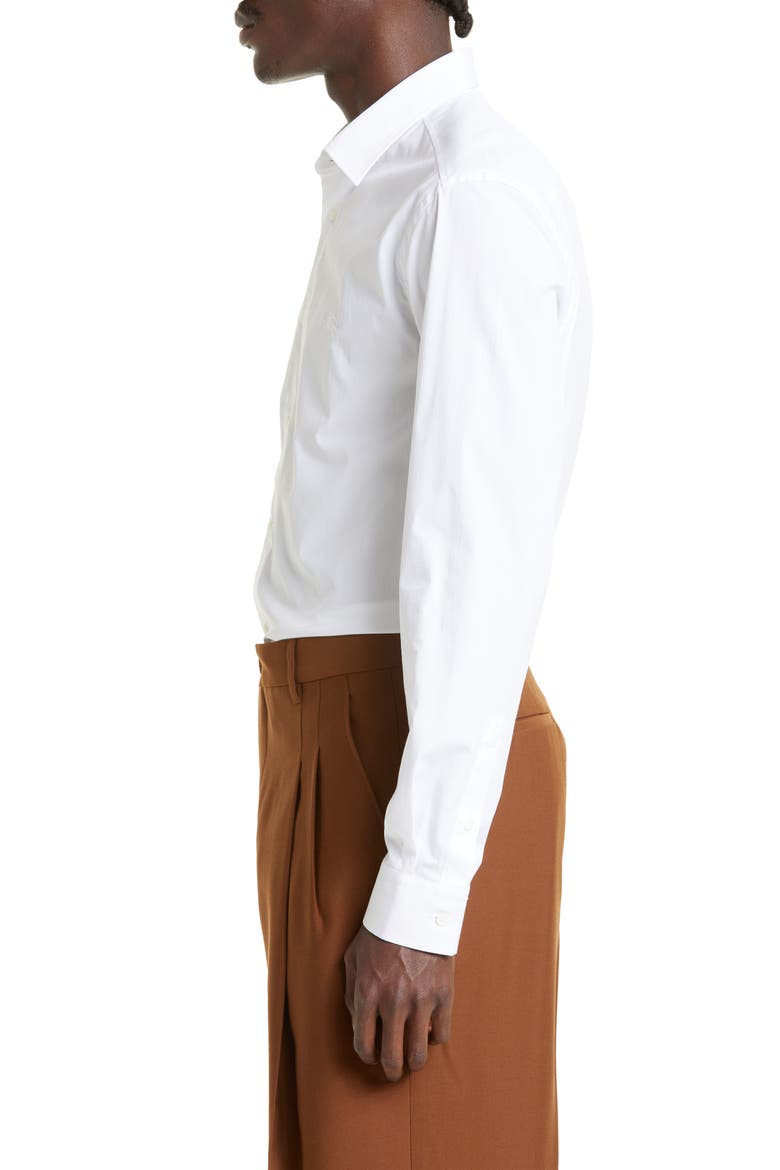 Sherfield Equestrian Knight Stretch Cotton Poplin Button-Up Shirt, Alternate, color, WHITE