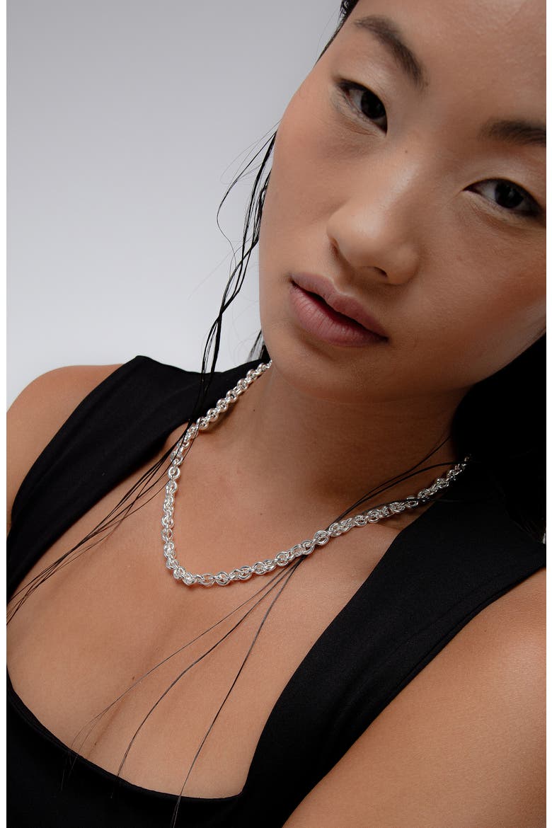 Oto Chain Necklace in Silver, Alternate, color, Silver