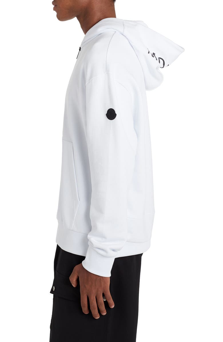 Moncler Logo Half Zip French Terry Hoodie, Alternate, color, 