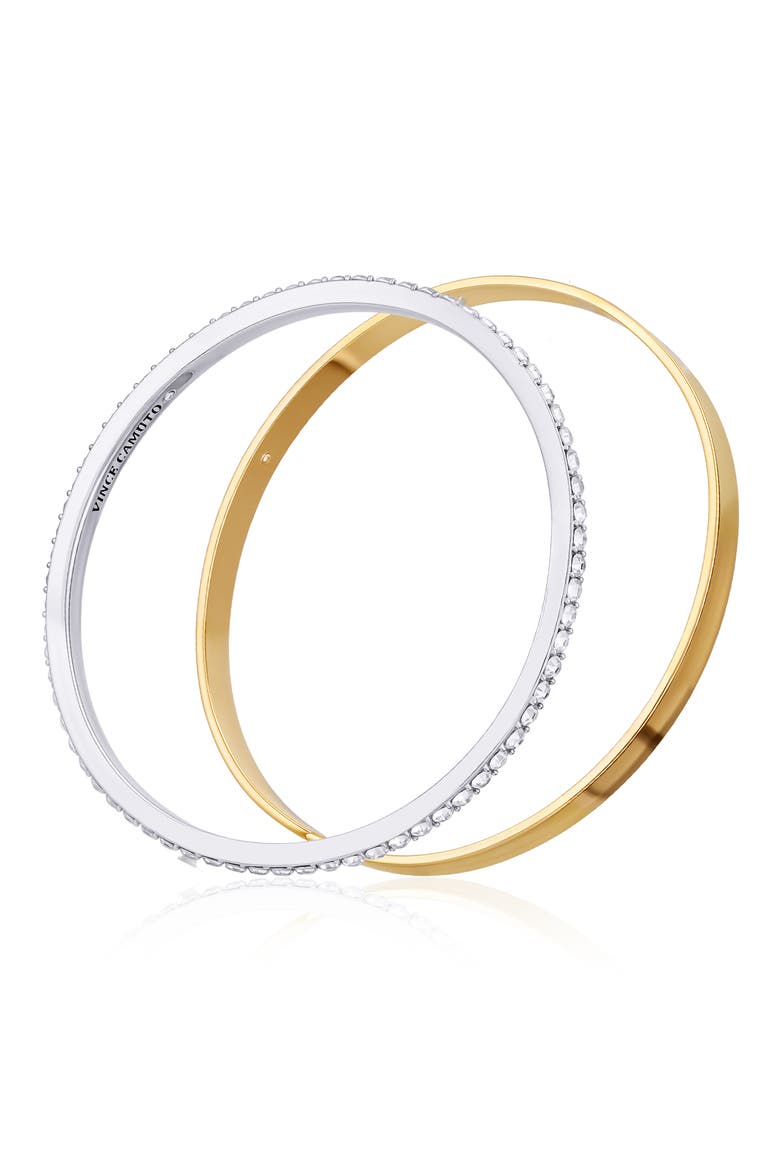 Two-Toned Bangle Set, Alternate, color, GOLDTONE