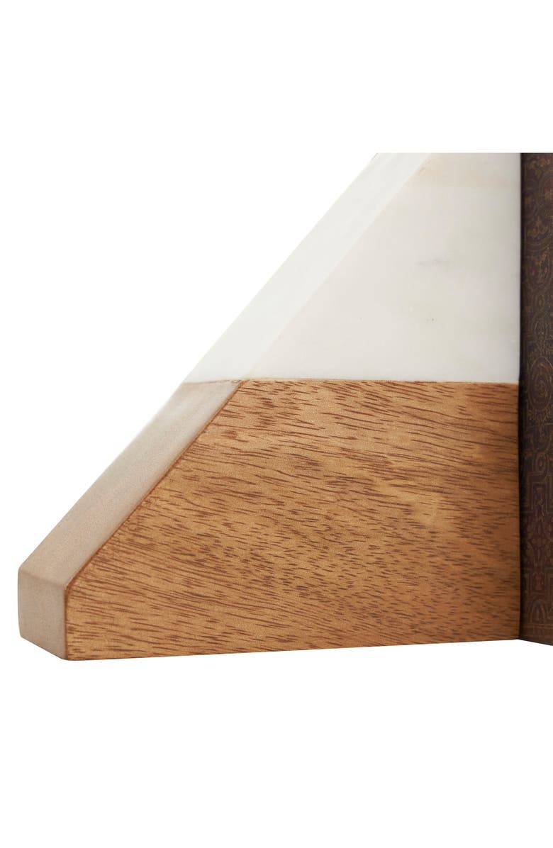 VIVIAN LUNE HOME Marble & Wood Bookends, Alternate, color, Brown