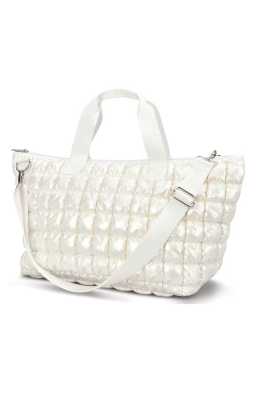Iscream Kids' Shiny Puffer Overnight Bag In White
