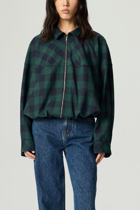 Checked Zip-Front Jacket