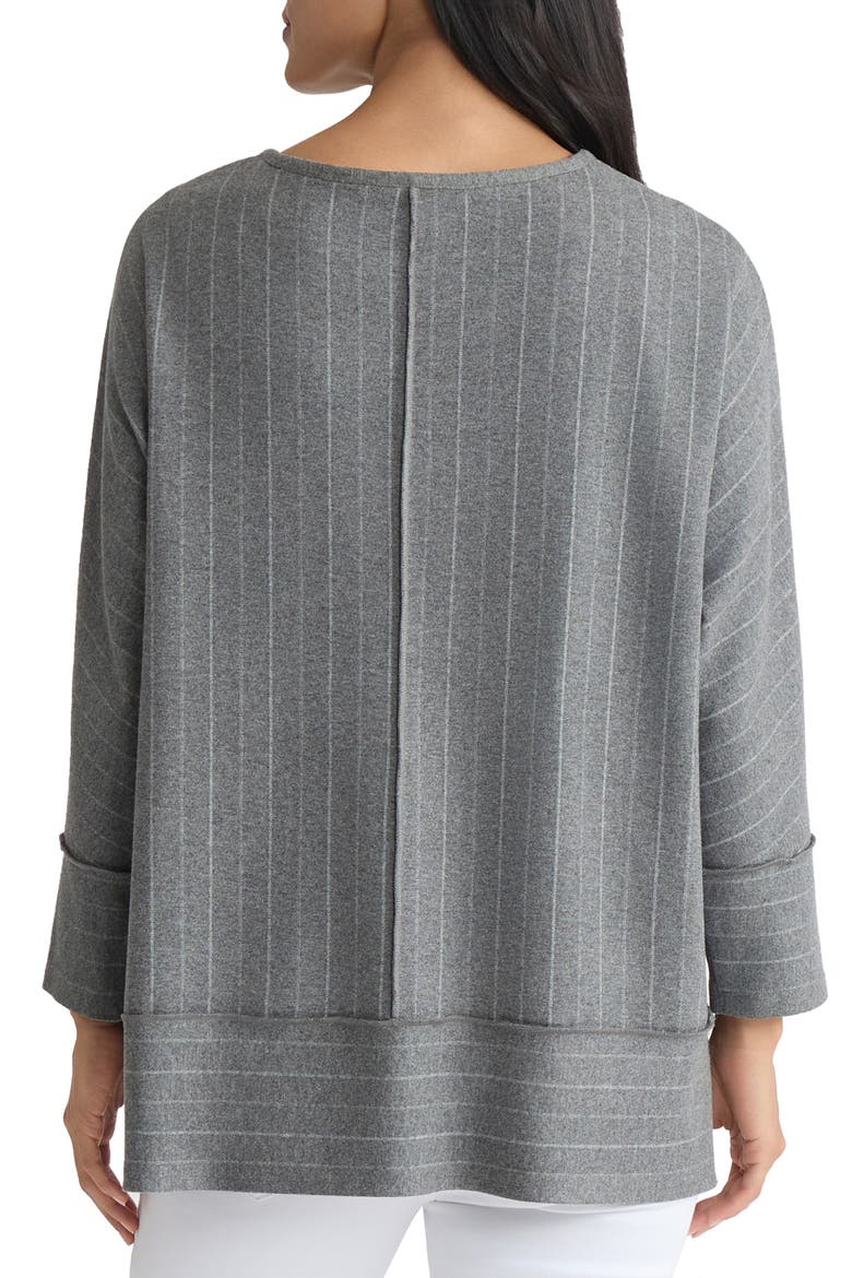 Dolman Sleeve Knit Top, Alternate, color, MED HEATHER GREY/ JONES WHITE