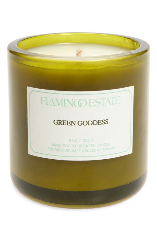 Flamingo Estate Green Goddess Candle In Green