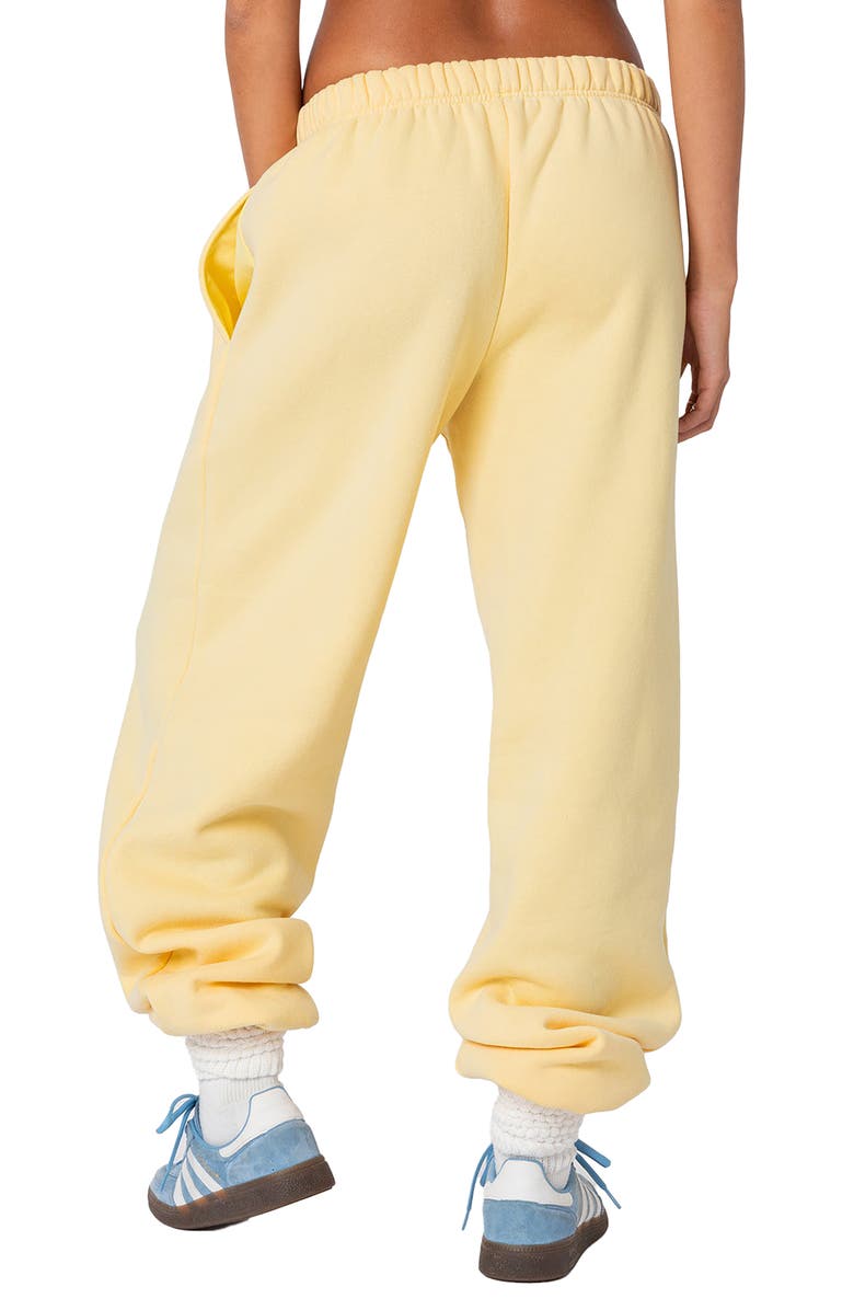 EDIKTED Clark Oversize Cotton Blend Sweatpants, Alternate, color, Yellow