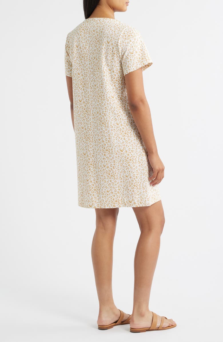 Tommy Bahama Lux Leopard Print Slub Cotton Jersey Minidress, Alternate, color, Crouton
