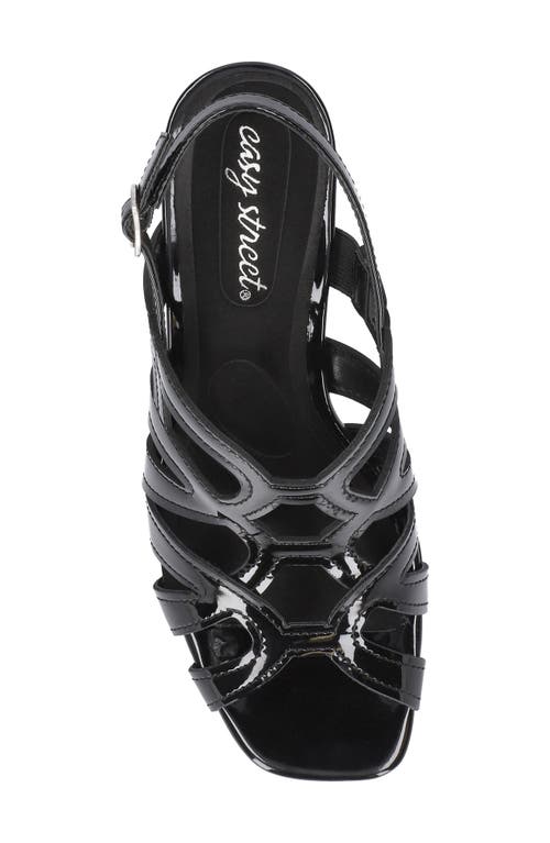 Easy Street Jetty Slingback Sandal In Black Patent