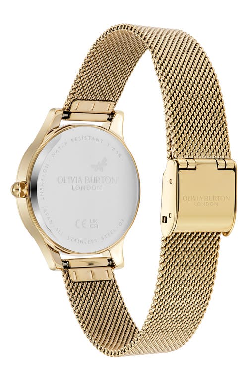 Olivia Burton Women's Wonder Lust Gold-tone Stainless Steel Mesh Bracelet Watch 30mm In Gold