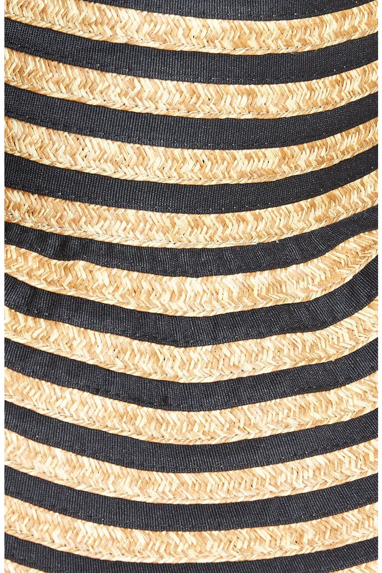'Mix It Up' Floppy Straw Hat, Alternate, color, BLACK/ NATURAL