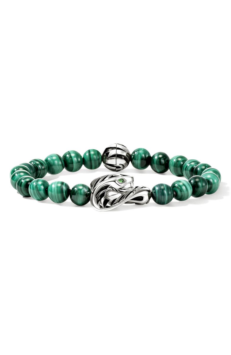 John Hardy Legends Cobra Beaded Bracelet, Main, color, Silver