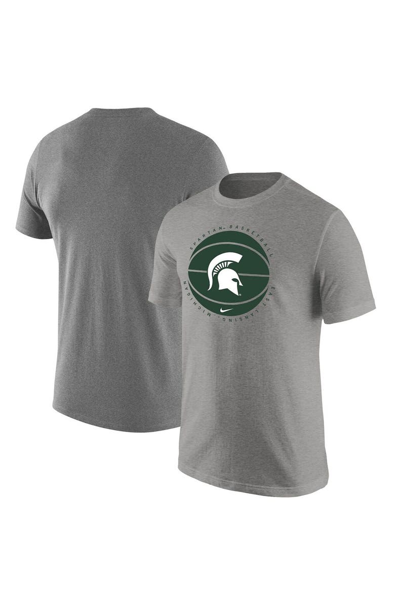 Nike Men's Nike Heather Gray Michigan State Spartans Basketball Logo T-Shirt, Alternate, color, 