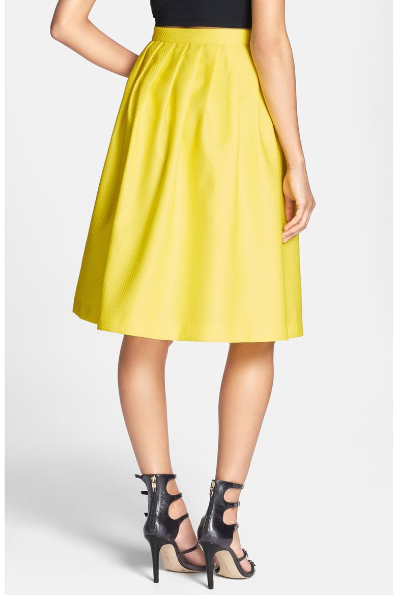 Textured Full Midi Skirt, Alternate, color, YELLOW