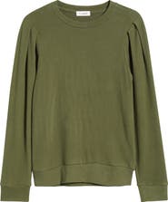 Loveappella Pleated Long Sleeve Brushed Jersey Top