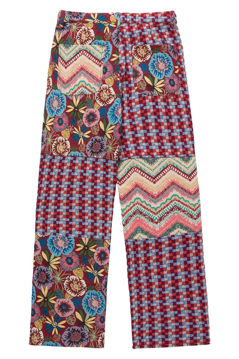 Tapestry Sounds Patchwork Flat Front Pants, Alternate, color, RED