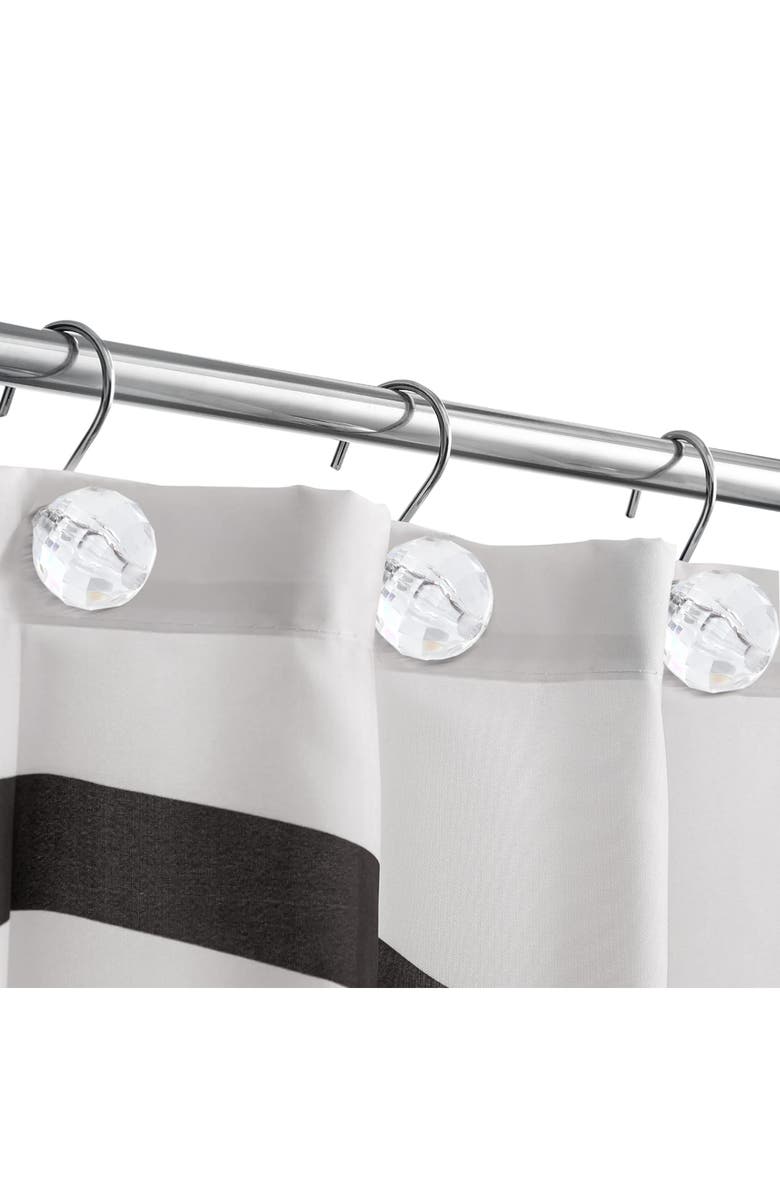 J AND V TEXTILES 12-Piece Decorative Shower Curtain Rings Set, Alternate, color, Crystal 1