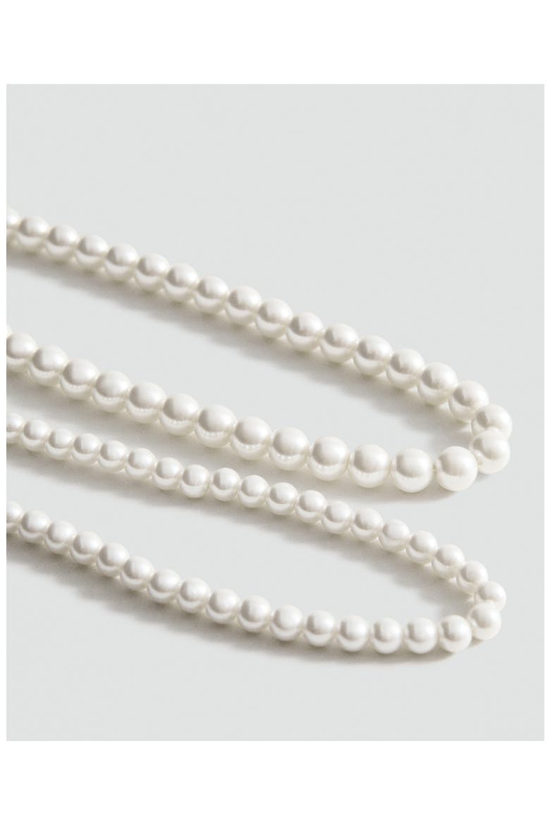 Faux Pearl Double Strand Necklace, Alternate, color, WHITE