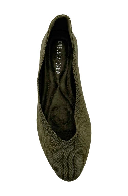 Chelsea Crew Flight Knit Flat In Green Knit