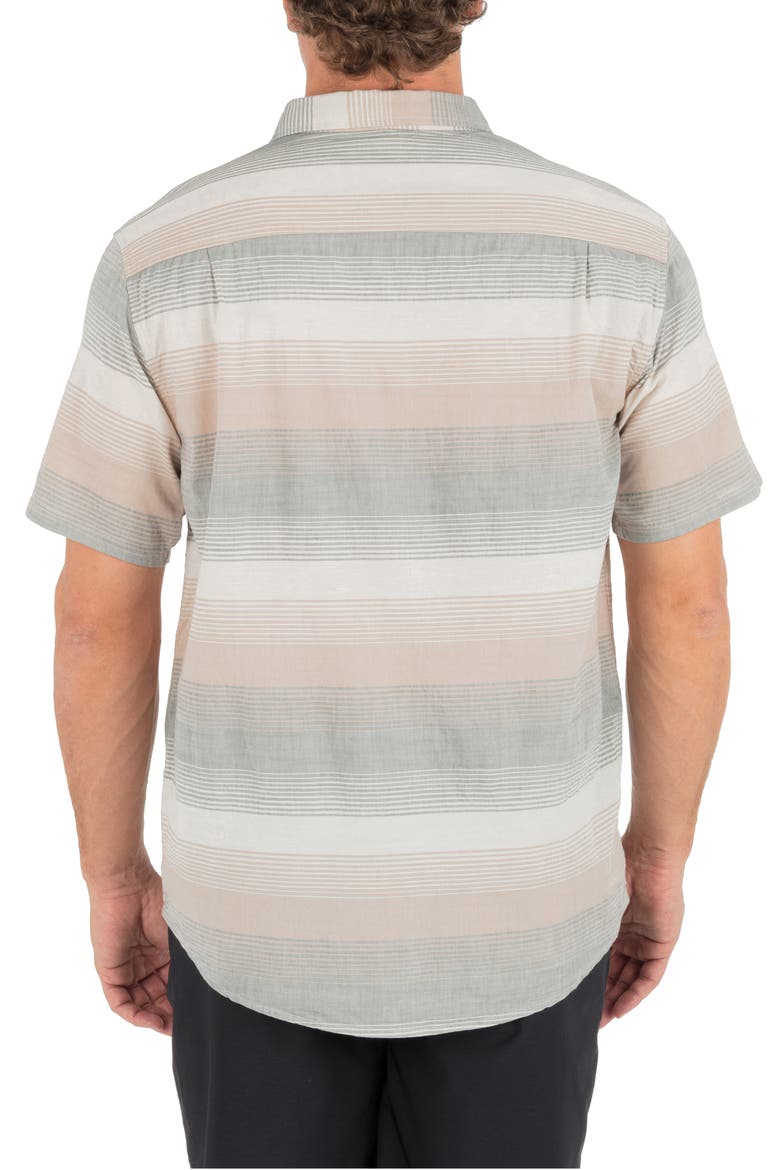 Lido Stripe Short Sleeve Button-Up Shirt, Alternate, color, GREAT WHITE