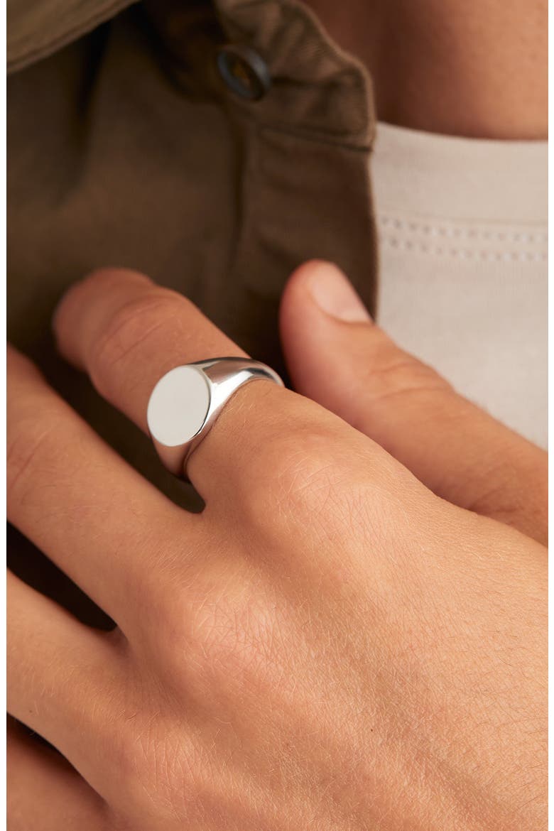 Bold Round Signet Ring, Alternate, color, Sterling Silver