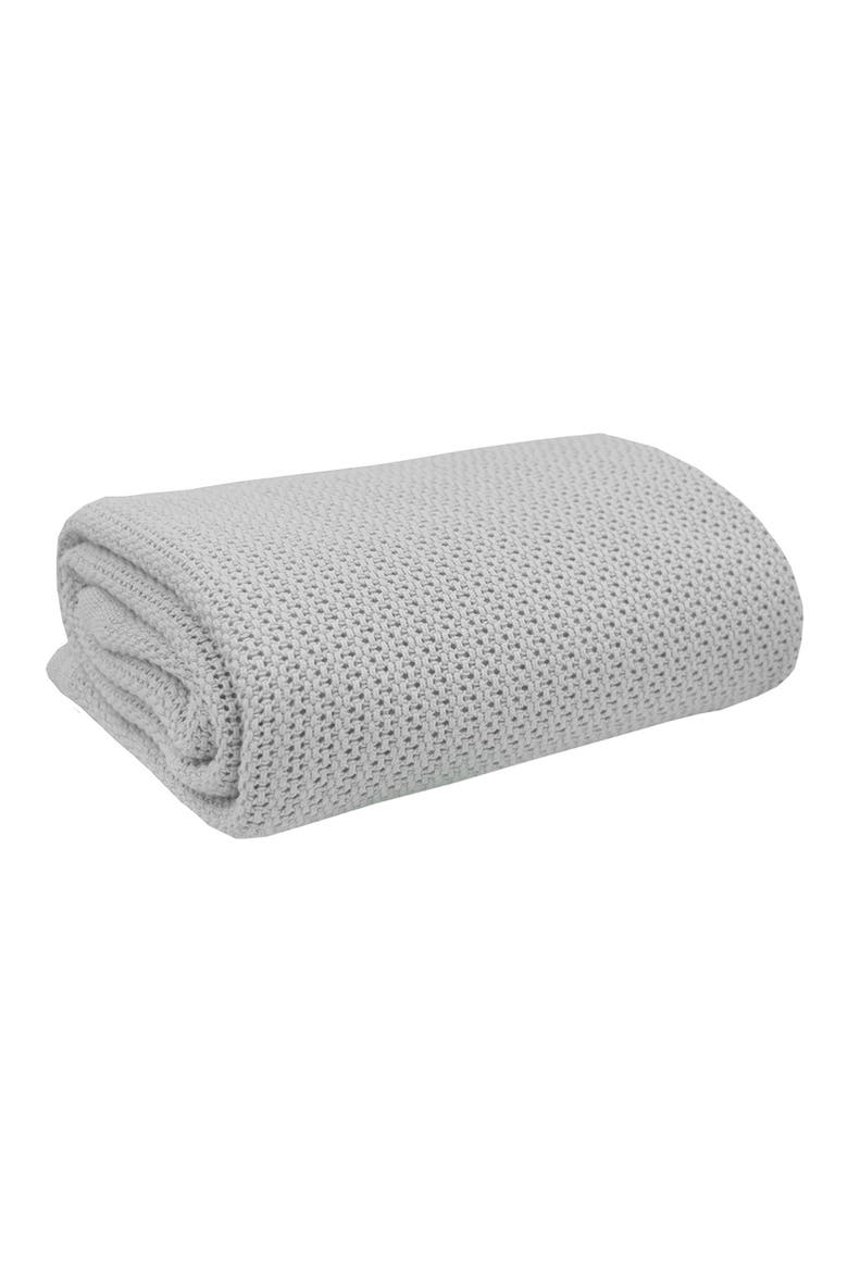 Organic Cotton Thermal Knit Baby Blanket, Main, color, GREY
