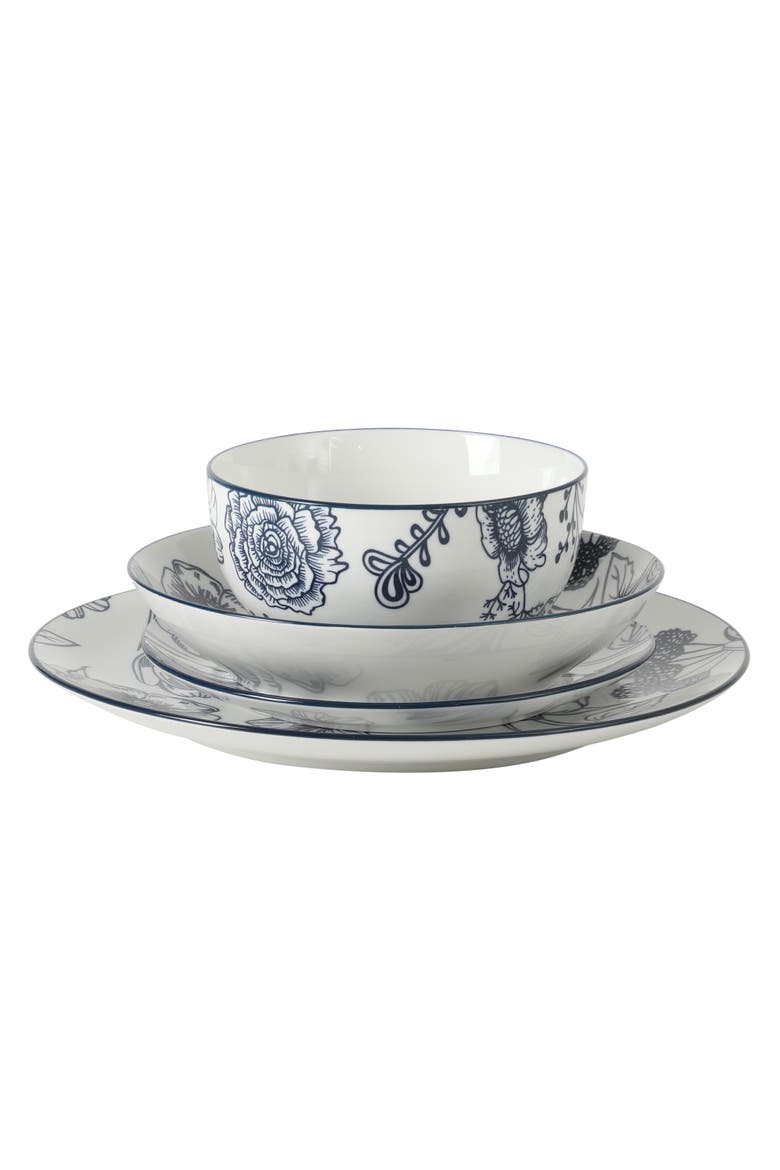 Westerly Court Stoneware Dinnerware Set, Alternate, color, Blue/W