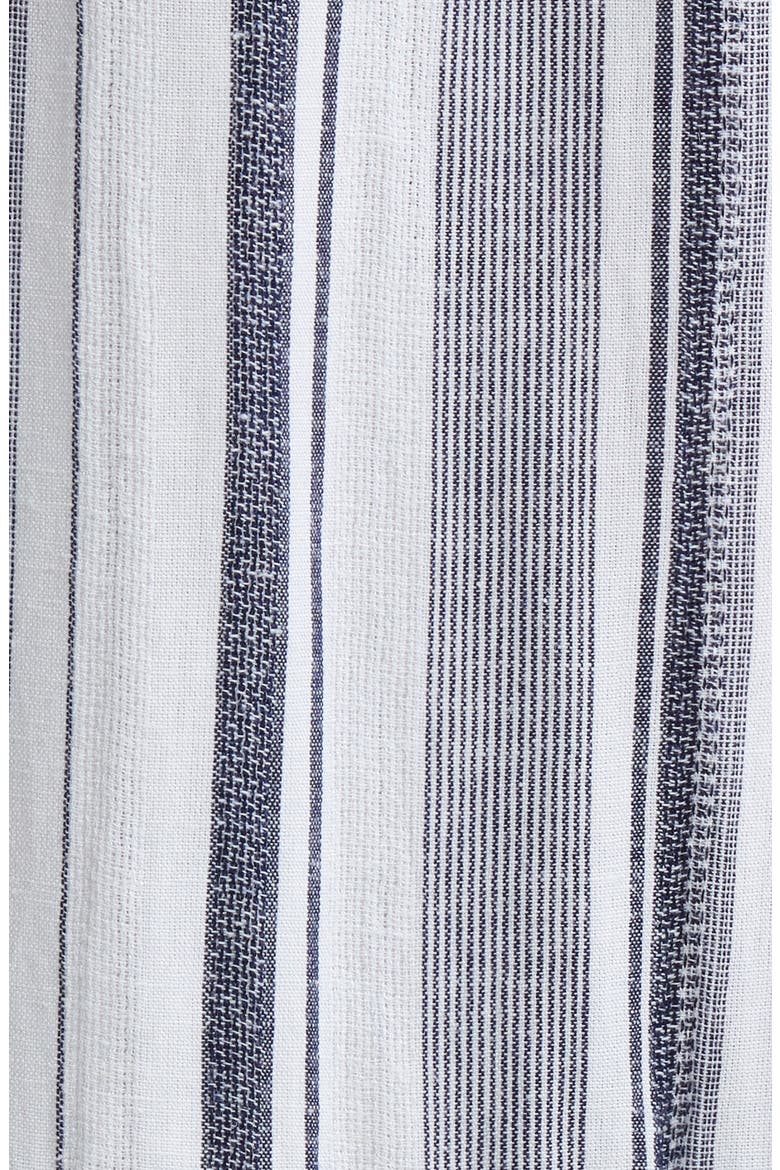 Ruched Plunge Maxi Cover-Up Dress, Alternate, color, NAVY STRIPE