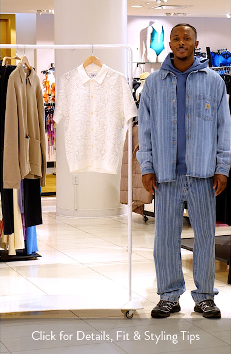 Tellaro Short Sleeve Floral Jacquard Cotton Blend Cardigan, sales video thumbnail