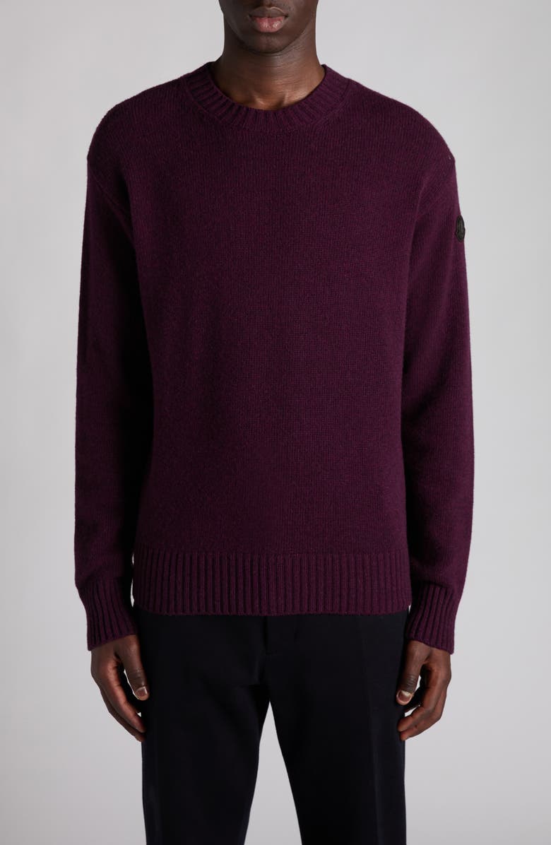 Moncler Wool & Cashmere Crewneck Sweater, Main, color, Violet