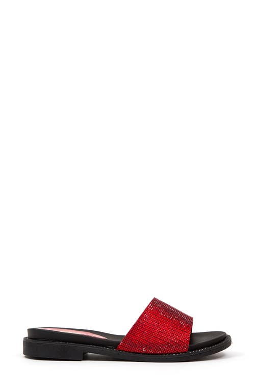 Lady Couture Rhinestone Slide Sandal In Red