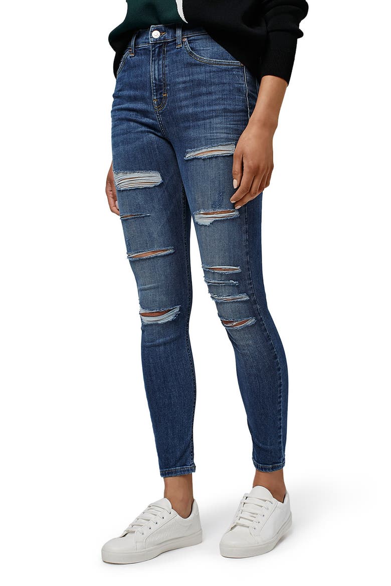 Jamie Ripped High Rise Skinny Jeans, Alternate, color, BLUE