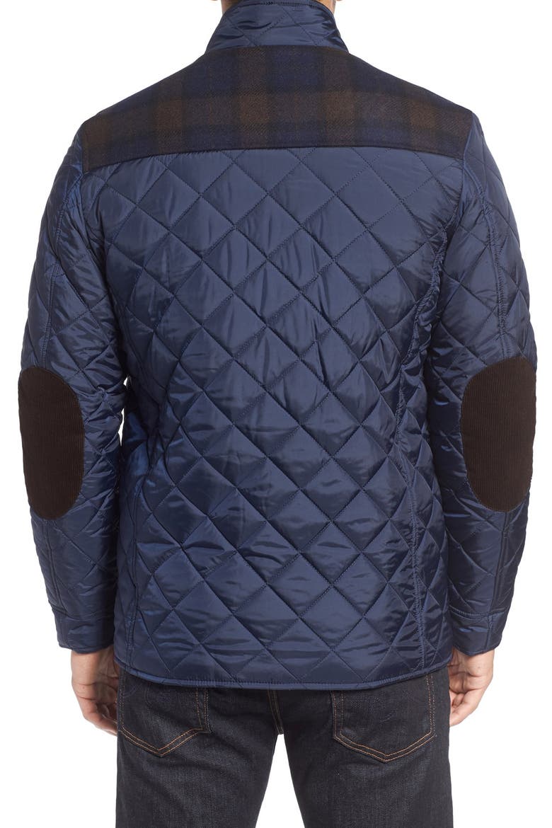 Mixed Media Quilted Jacket, Alternate, color, NAVY