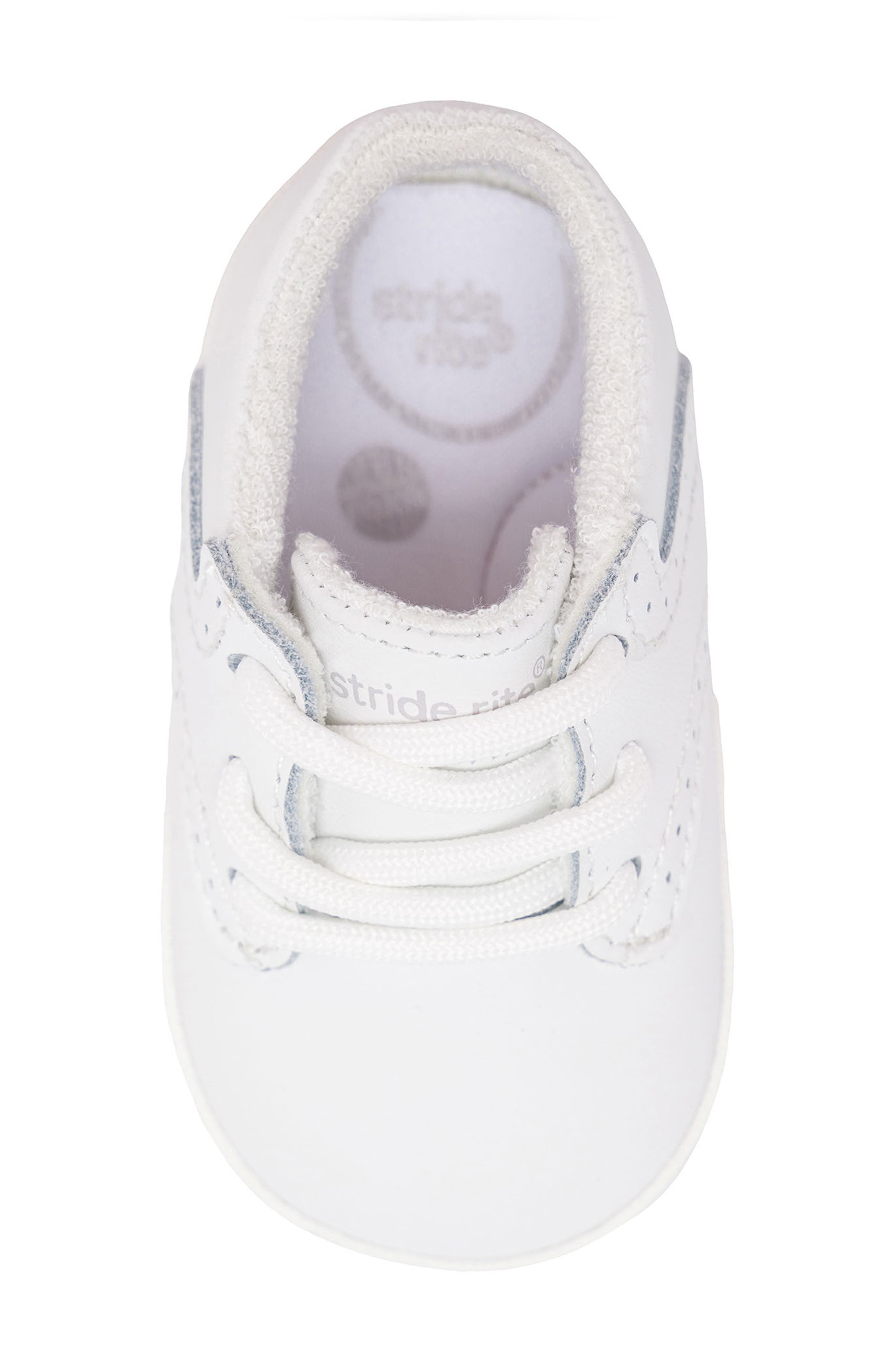 Kids' PW Cris Leather Sneaker, Alternate, color, WHITE